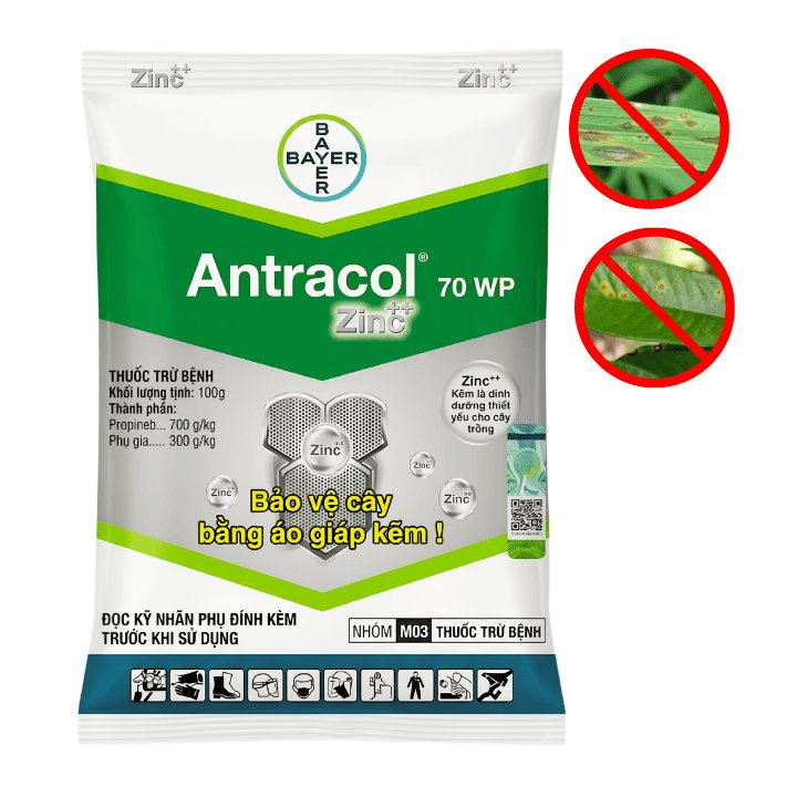 Thuốc Trừ Bệnh Antracol 70WP, Gói 100gr