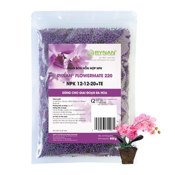 Phân Tan Chậm Rynan 220 NPK 12-12-20+TE – Túi 500g