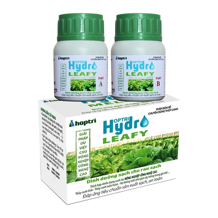 Dinh Dưỡng Thuỷ Canh Hợp Trí Hydro Leafy, Chai 100g Part A & 100g Part B