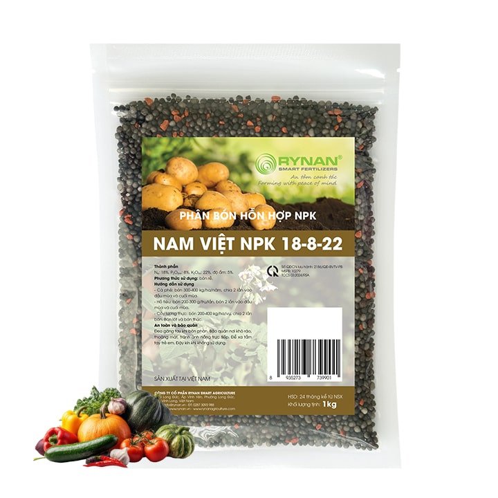 Phân Tan Chậm Nam Việt NPK 18-8-22 Túi 1kg