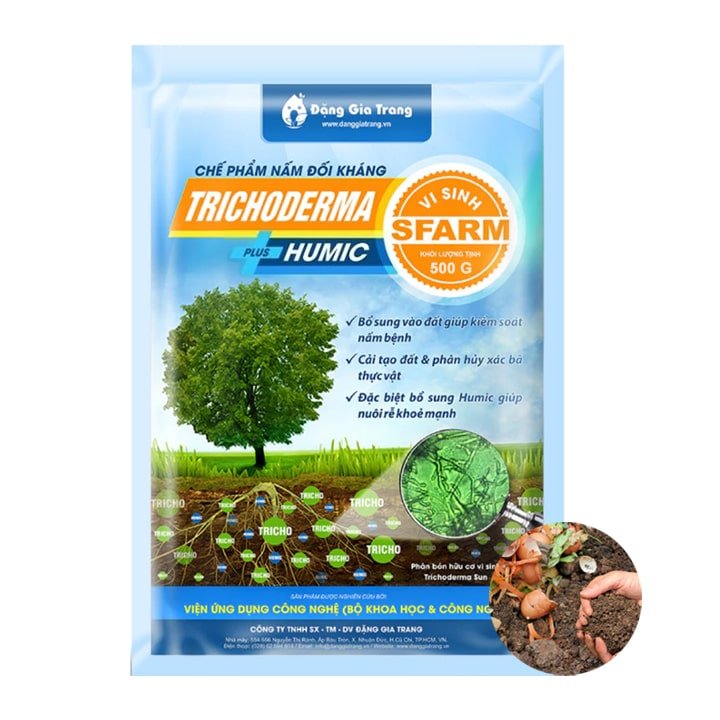 Nấm Đối Kháng Trichoderma Plus Humic SFARM, Bao 500gr