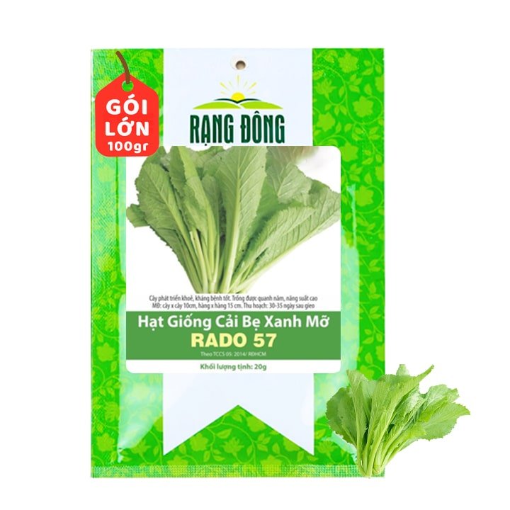 Hạt Giống Cải Bẹ Xanh Mỡ, Gói 100g, R33