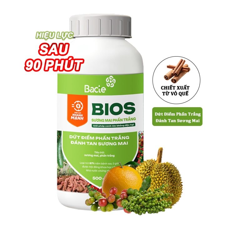 Chế Phẩm Sinh Học Bacte Bios Sương Mai Phấn Trắng, Chai 500ml