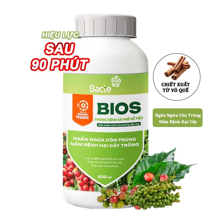 Chế Phẩm Sinh Học Bacte Bios Phòng Bệnh Cà Phê Hồ Tiêu, Chai 500ml