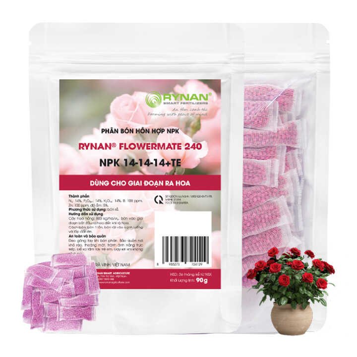 Phân Tan Chậm Rynan 240, Bao 90Gr (~ 30 Túi Lưới 3gr)