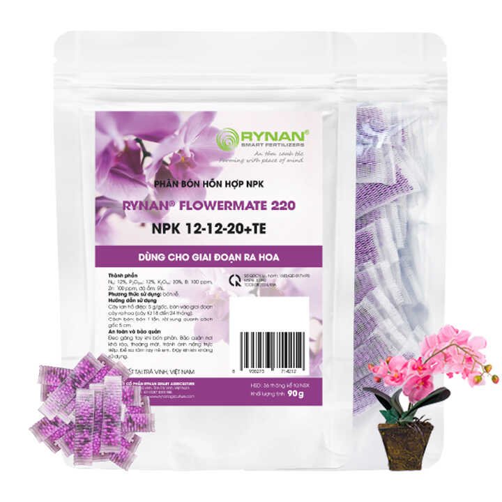 Phân Tan Chậm Rynan 220, Bao 90Gr (~ 30 Túi Lưới 3gr)