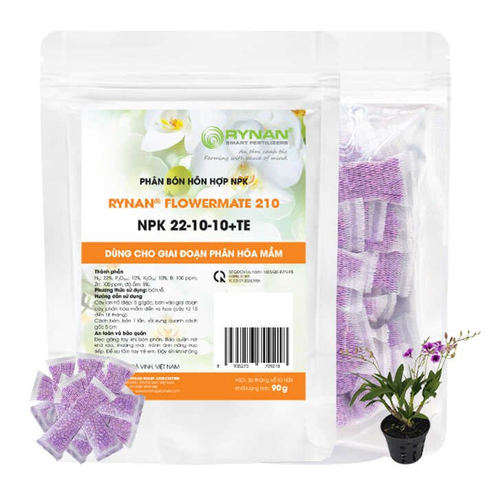 Phân Tan Chậm Rynan 210, Bao 90Gr (~ 30 Túi Lưới 3gr)