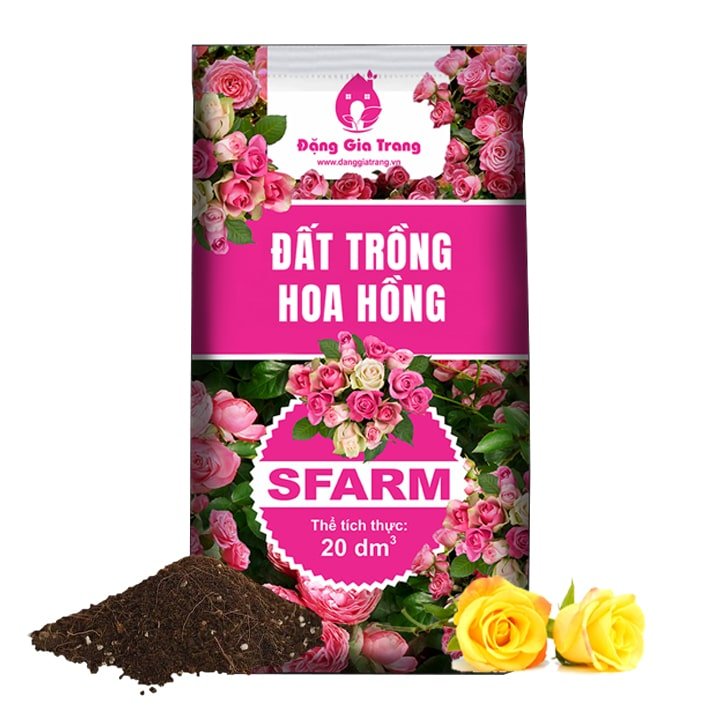 Đất Trồng Hoa Hồng Trộn Sẵn Sfarm, Bao 20dm3