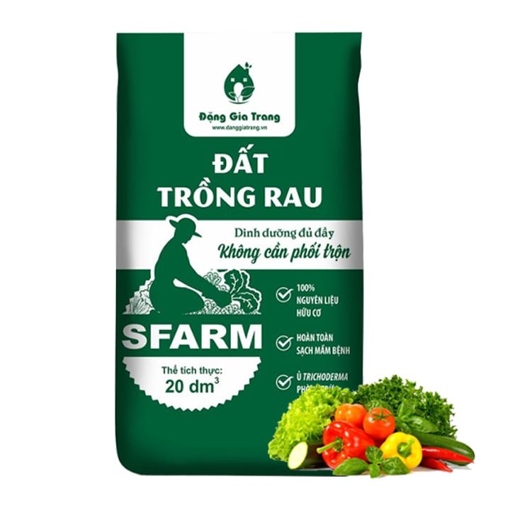 Đất Trồng Rau Hữu Cơ Trộn Sẵn, Bao 20dm3
