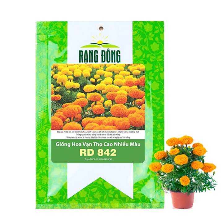 Hạt Giống Hoa Vạn Thọ Cao Nhiều Màu, Gói 0,1g~60 hạt, H20