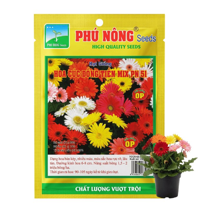 Hạt Giống Hoa Cúc Đồng Tiền Nhiều Màu, Gói 10 hạt, H17