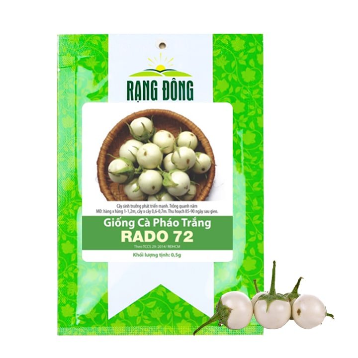 Hạt Giống Cà Pháo Trắng Rado 72 – Gói 0,5gram ~ 100 hạt