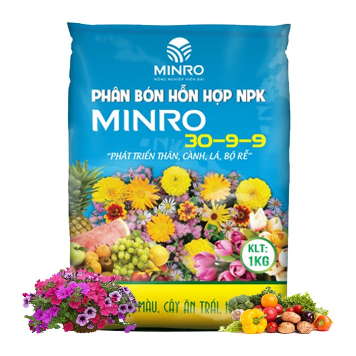 Phân NPK 30-9-9 +TE Minro, Bao 200gr – 1kg