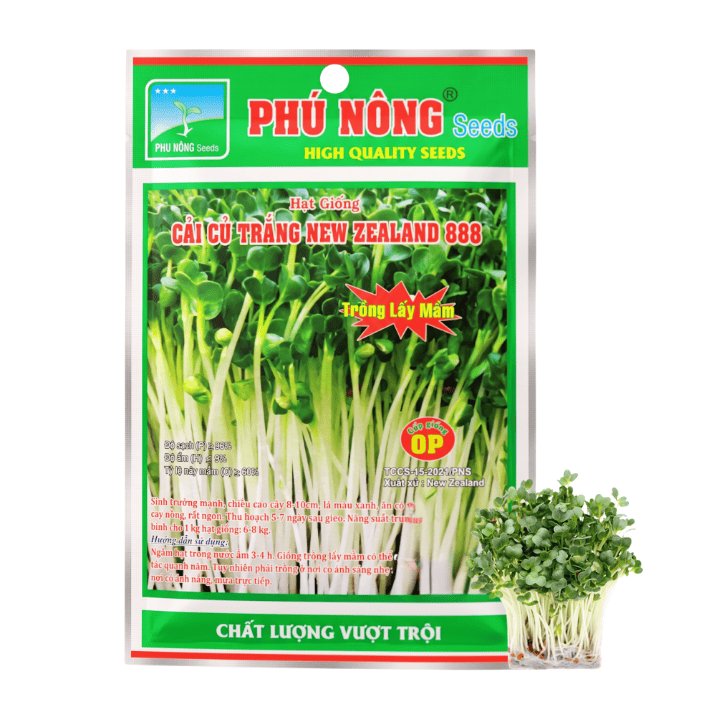 Hạt Giống Rau Mầm Củ Cải Trắng, Gói 20g, R10