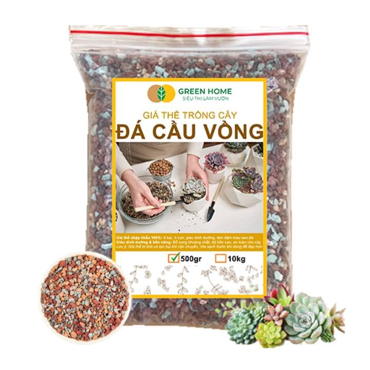 Đá Cầu Vồng Trồng Sen Đá, Bao 500gr