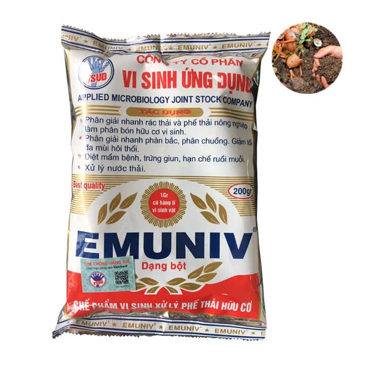 Chế Phẩm Vi Sinh EM, Emuniv, Gói 200gr