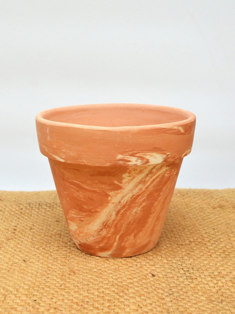 Chậu V Đất Nung Loang 15cm 2