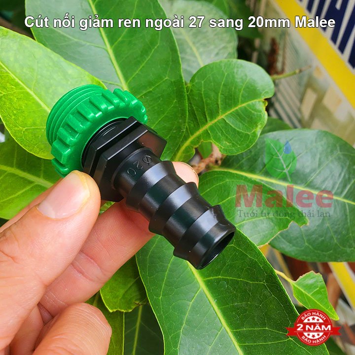 Nối ống 20mm 1 đầu ren ngoài phi 27 Malee (Tháo rời vệ sinh được) (nhựa tốt, bảo hành 2 năm)