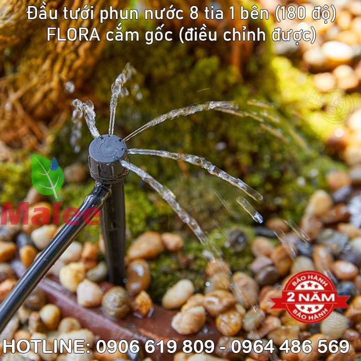 Béc phun nước 4 tia 1 nửa 180 độ cắm gốc Flora (Bảo hành 2 năm)