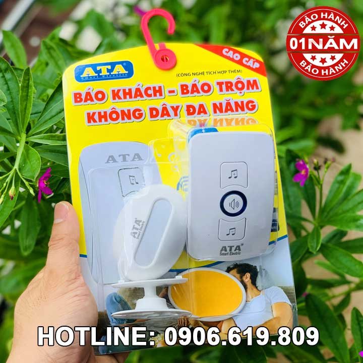 Bộ chuông báo khách không dây cảm ứng hồng ngoại cao cấp ATA (MẮT CẢM ỨNG KÉP THÔNG MINH CAO CẤP)