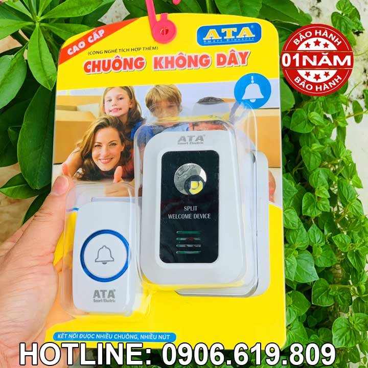 Chuông báo động khẩn cấp cho người già cao cấp không dây ATA (NÚT NHẤN KÉP THÔNG MINH CAO CẤP)