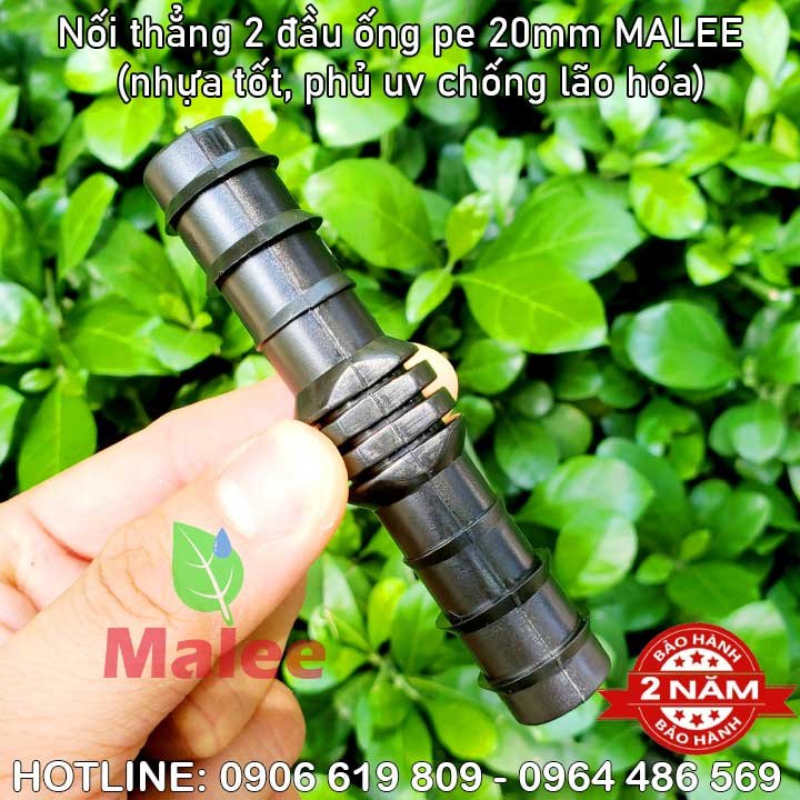 Nối thẳng ống pe 20mm Malee (nhựa tốt, bảo hành 2 năm)