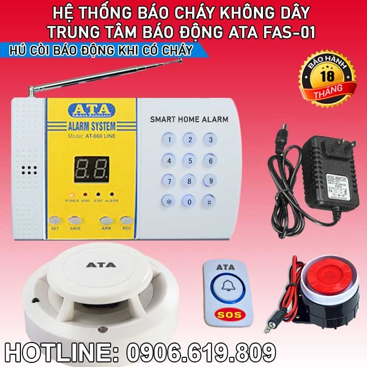 Bộ thiết bị báo cháy gia đình không dây gọi điện thoại ATA FAS-01