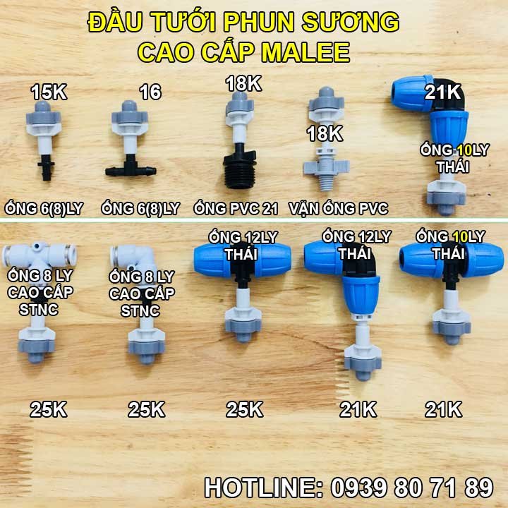 Đầu tưới phun sương 1 tia cao cấp Malee