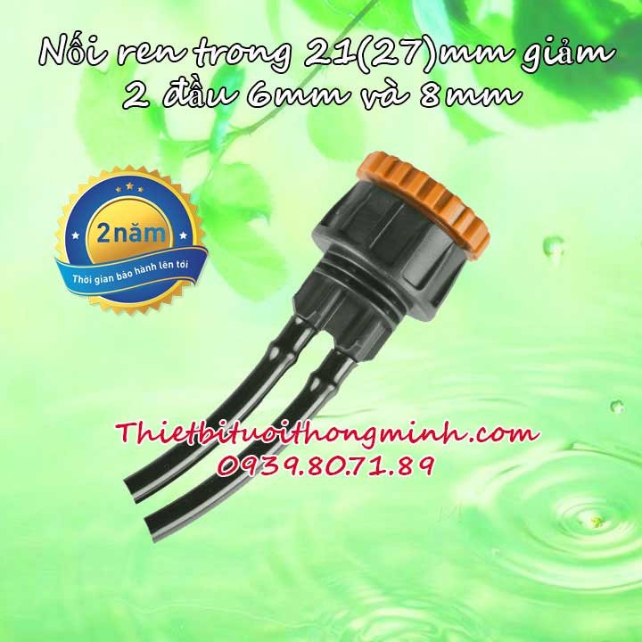 Đầu nối ren trong 21 27mm giảm 2 đầu 6ly 8ly Florain