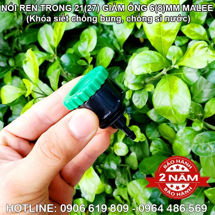 Đầu nối ren trong 21 27mm giảm 6 8mm Malee (nhựa tốt, bảo hành 2 năm)