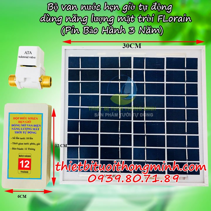 Bộ van nước hẹn giờ tưới cây tự động năng lượng mặt trời ATA TĐMT-01 (Chính hãng, B/H 12T 1 đổi 1)