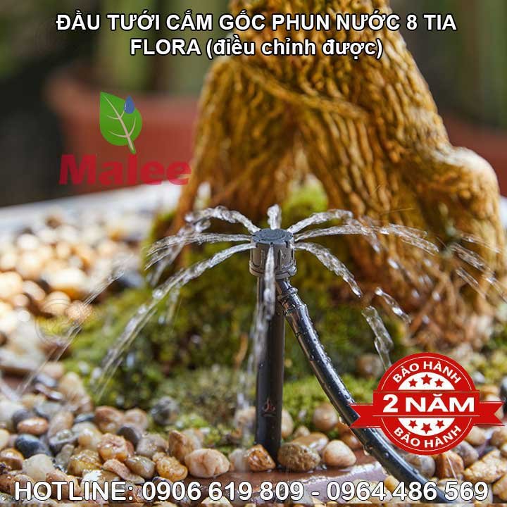 Đầu tưới 8 tia phun nước cắm gốc Florain (Bảo hành 2 năm)