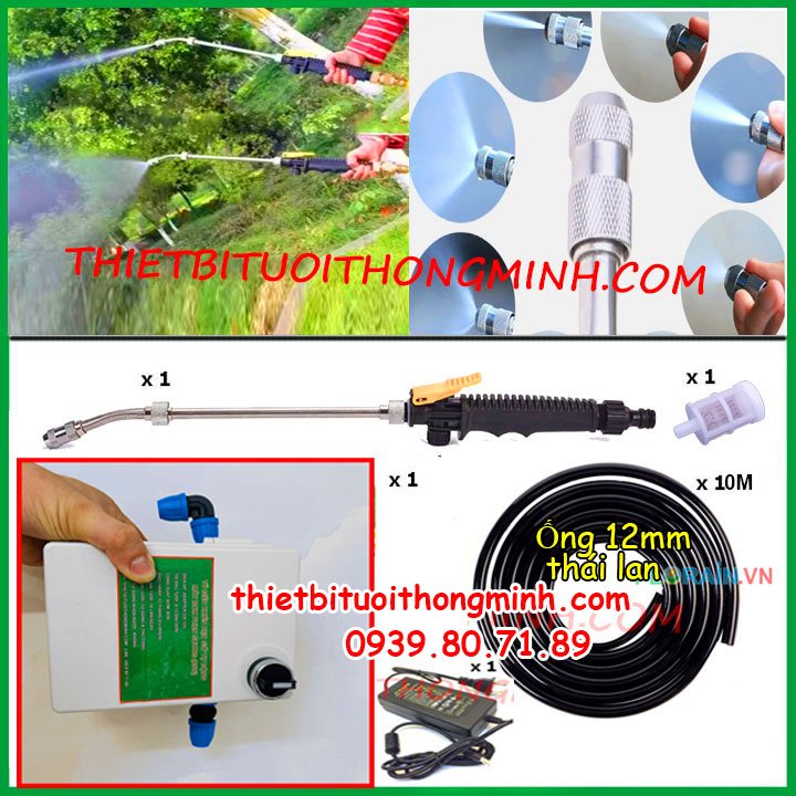 Bộ máy bơm phun sương tưới lan, xịt thuốc cầm tay Florain