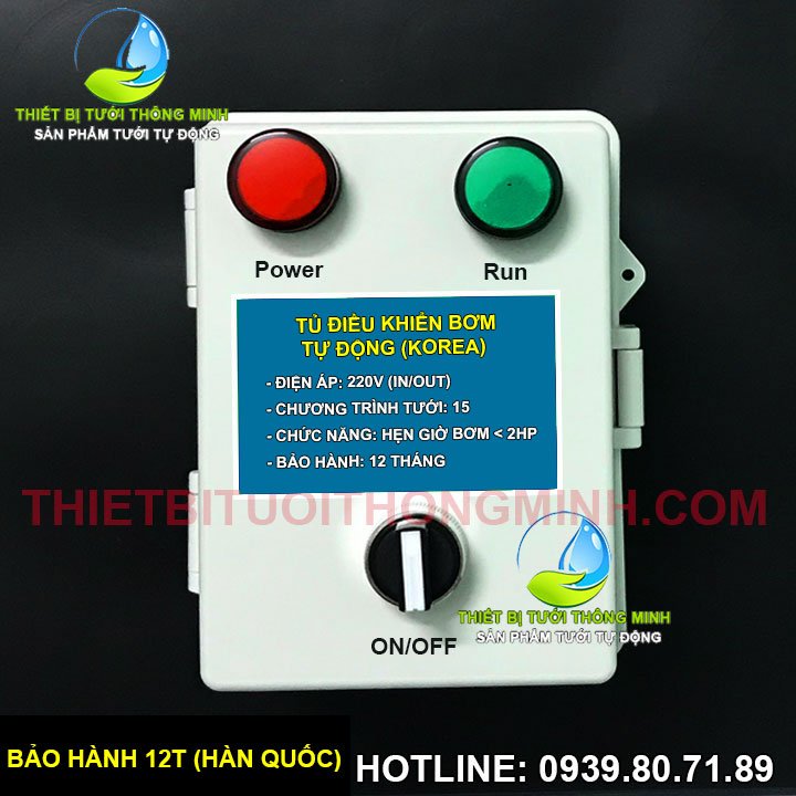 Tủ hẹn giờ máy bơm điều khiển tưới tự động 1 kênh (hàn quốc)