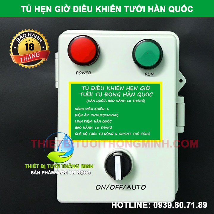 Tủ điều khiển hẹn giờ tưới tự động Floiran TĐ-01 (Linh kiện Hàn Quốc, B/H 18 Tháng))