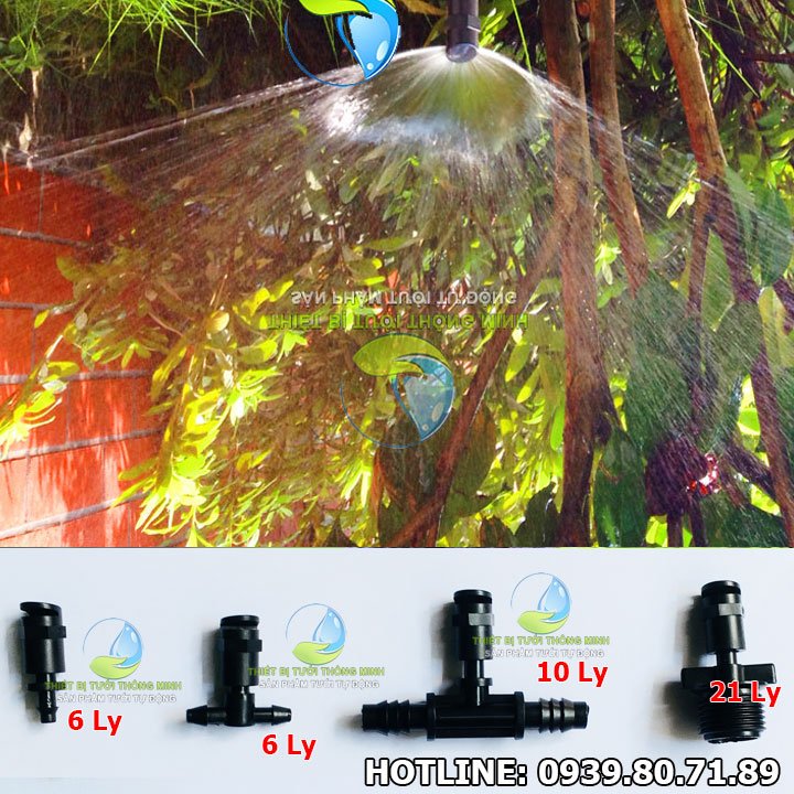 Béc tưới phun mưa 1 hướng 180 độ FLorain (Chọn đầu chuyển 6, 10 và 21mm)
