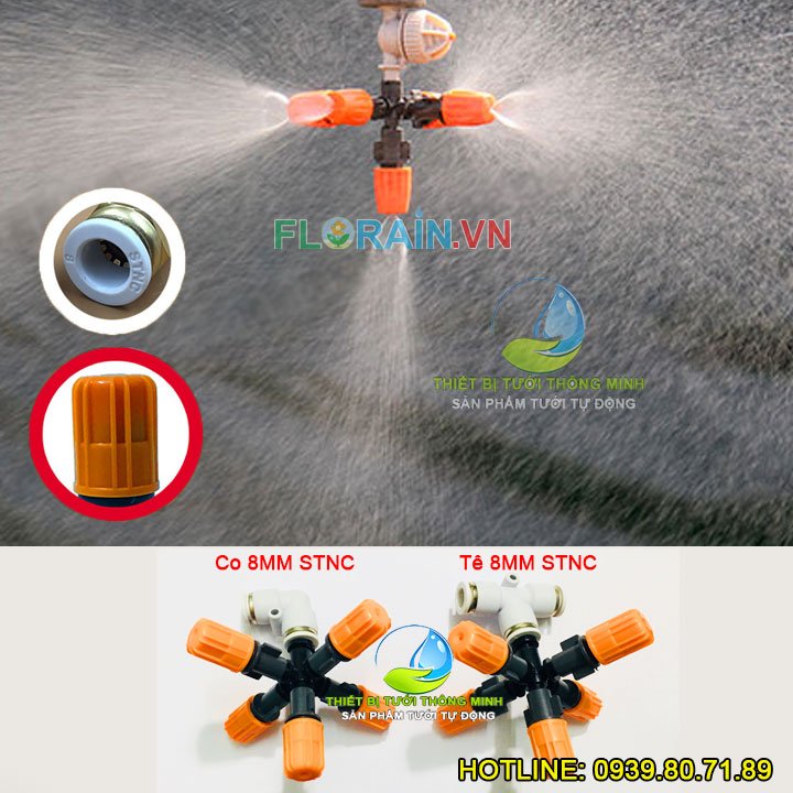Béc phun sương 5 đầu gắn ống cứng 8mm cao cấp STNC (cao cấpThái Lan, UV chống ăn mòn)