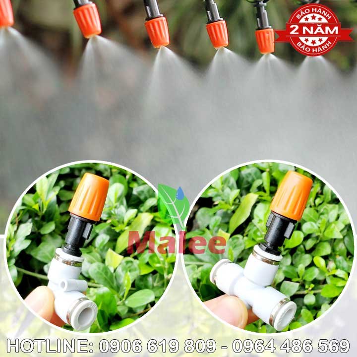 Đầu tưới phun sương 1 tia cam gắn ống 8mm cao cấp STNC (Bảo hành 2 năm)