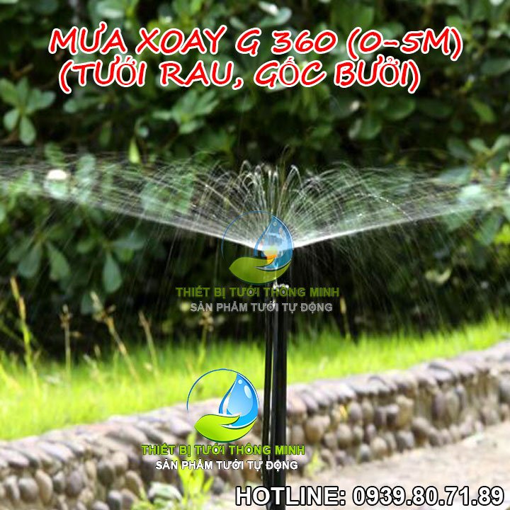 Đầu béc tưới phun mưa cục bộ xoay G 360 Florain (có van điều chỉnh, cây cắm đất)
