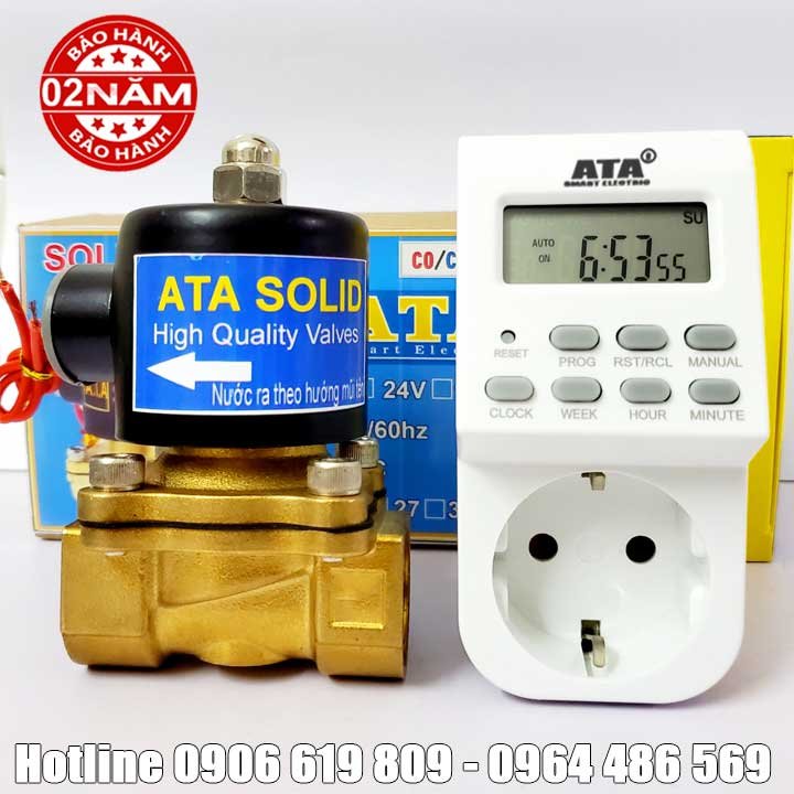Bộ van nước hẹn giờ dùng điện tưới tự động ATA TĐ-02 (Bền bỉ – Bảo hành 2 năm)