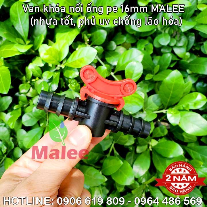 Van khóa ống 16mm pe Malee (nhựa tốt, bảo hành 2 năm)