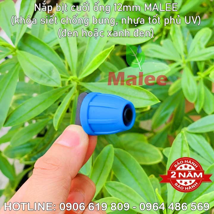 Nắp bịt ống 12mm Malee (nhựa tốt, bảo hành 2 năm)(đen hoặc xanh)