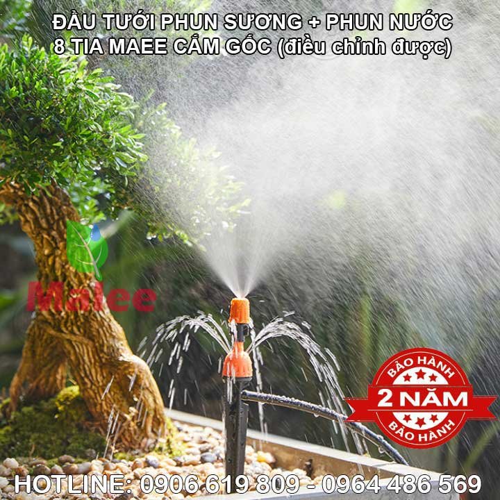 Cây cắm nhỏ giọt phun 8 tia kết hợp phun sương Malee (Bảo hành 2 năm)