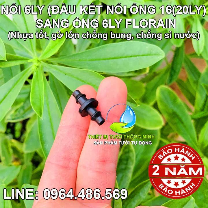 Nối thẳng ống 6mm khởi thủy 6ly Florain (nhựa tốt, bảo hành 2 năm)