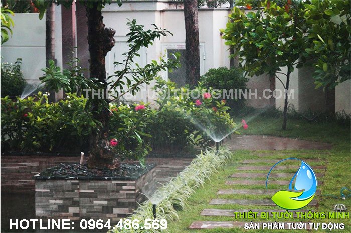 Lắp đặt hệ thống tưới cỏ nhà A.Sơn-Quận 7
