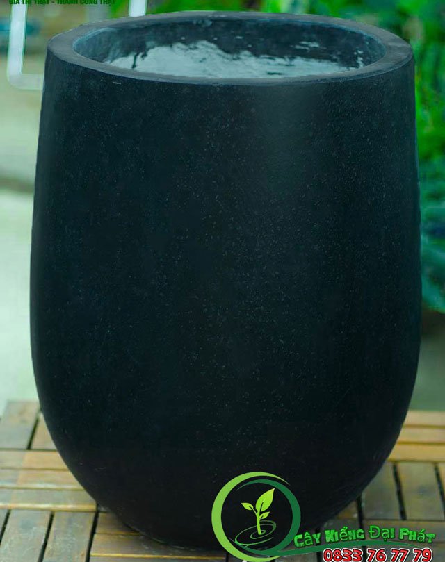 CHẬU ĐÁ MÀI GIỌT NƯỚC ĐEN