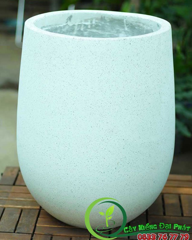 CHẬU ĐÁ MÀI GIỌT NƯỚC TRẮNG