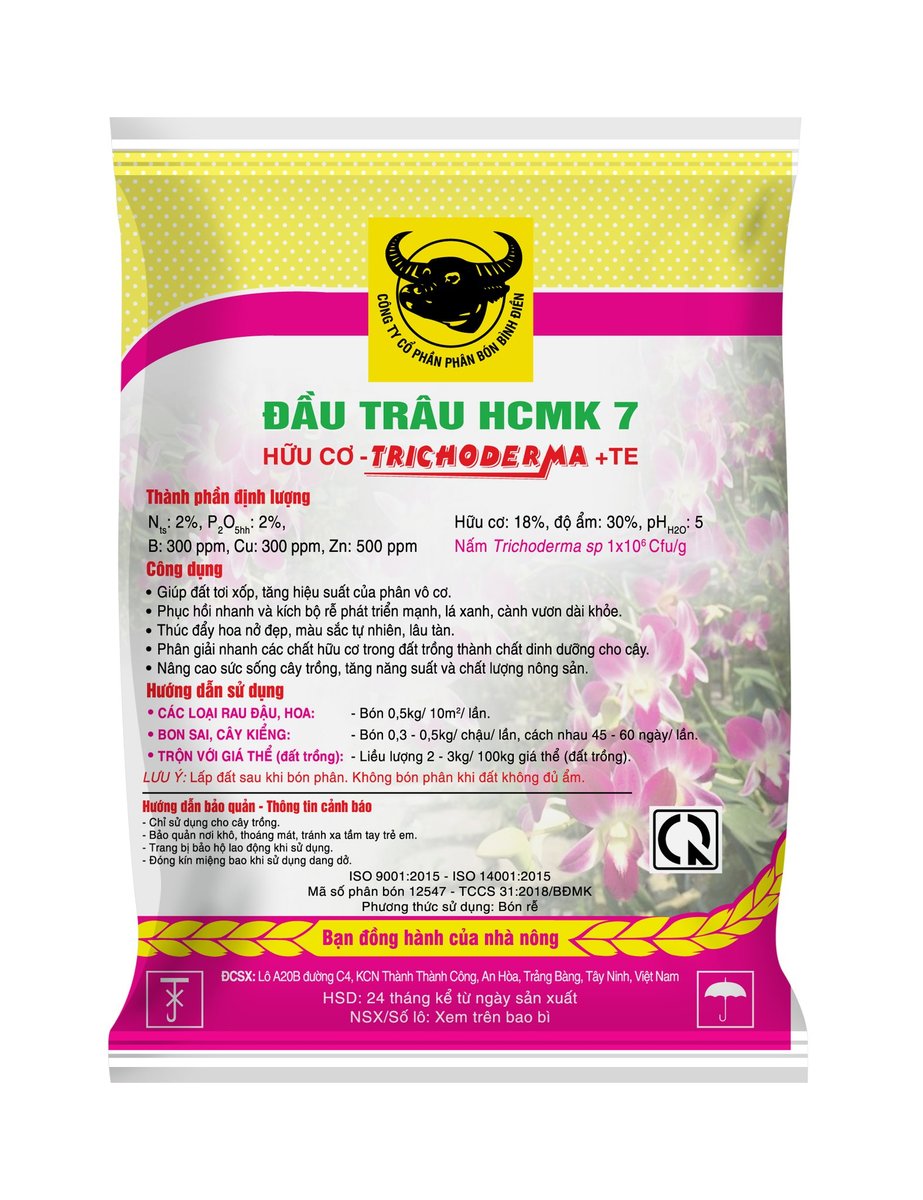 Phân đầu trâu HCMK7 hữu cơ trichoderma + TE – 1 kg 2
