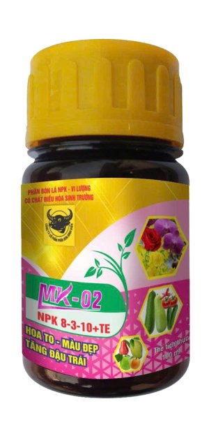 Phân bón lá MK – 02 NPK 8-3-10 + TE – Chai 100ml