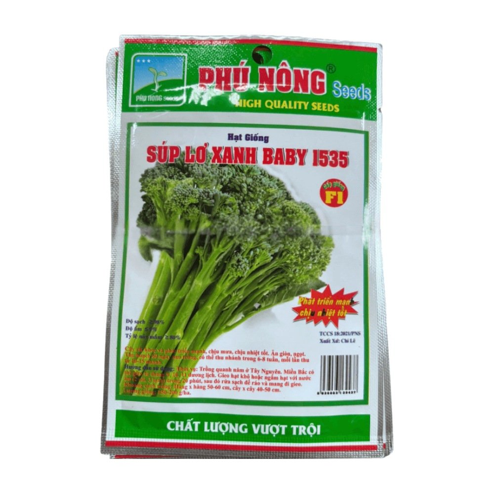 Hạt giống Súp Lơ Xanh baby 1535 Phú Nông – Gói 0.2 gram